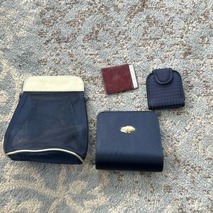 TN Vintage Travel Makeup Bag Set Navy Blue